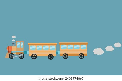 Toy train cute children's illustration