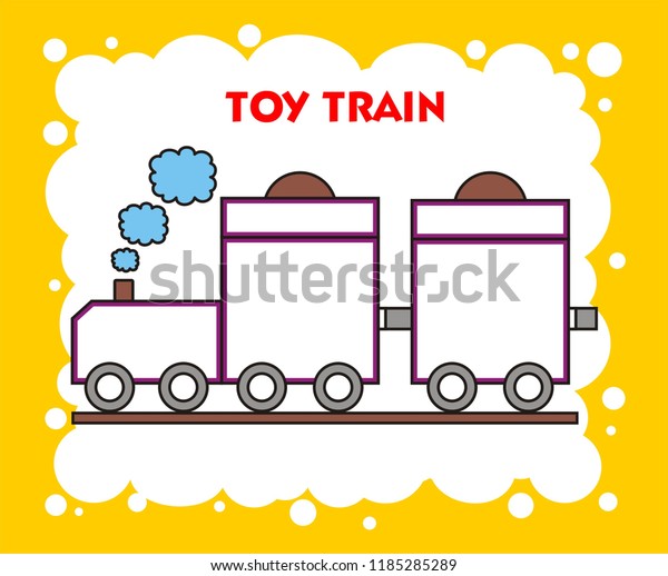 TOY\
TRAIN DRAWING COLORING PAGE VECTOR ILLUSTRATION\
