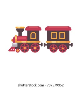 Toy Train Flat Illustration. Christmas Present Icon