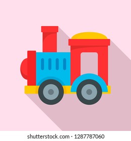 Toy train icon. Flat illustration of toy train vector icon for web design