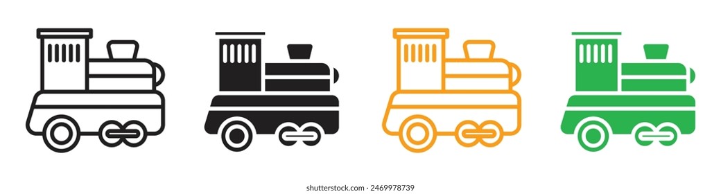 Toy train icon line art vector