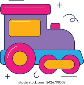 Toy train icon. Locomotive vector icon
