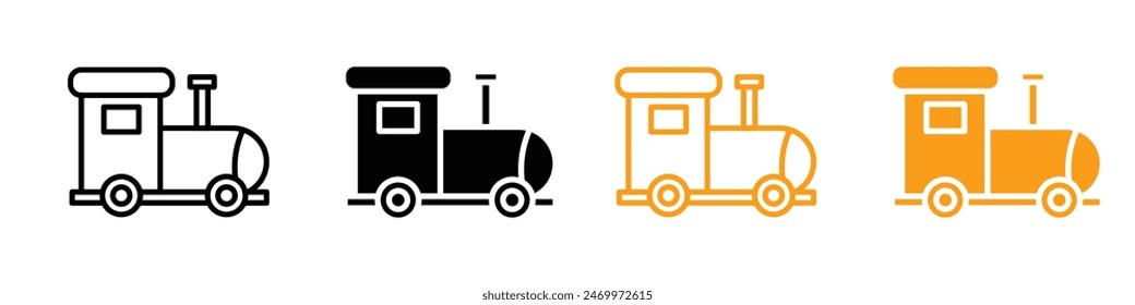Toy train icon logo set vector