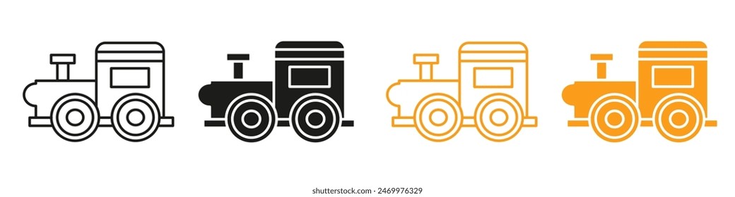 Toy train icon mark in filled style