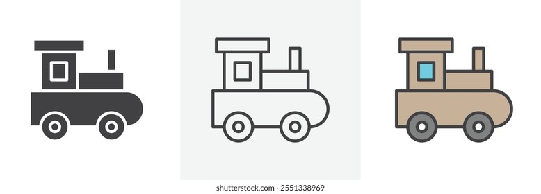 Toy train icon pack. Vector illustration. EPS10