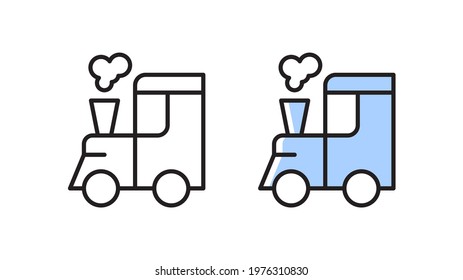 Toy train icon. Simple flat symbol. Vector illustration.