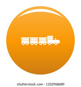 toy train icon. Simple illustration of toy train vector icon for any design orange