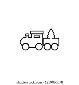 Toy train icon. Simple outline vector of Christmas, New Year and holidays set icons for UI and UX, website or mobile application