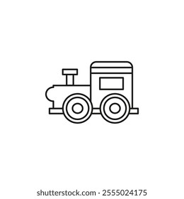 Toy train icon Symbol mark in Outline style