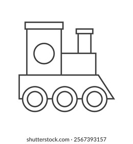 toy train icon vector line illustration