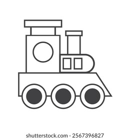toy train icon vector line illustration