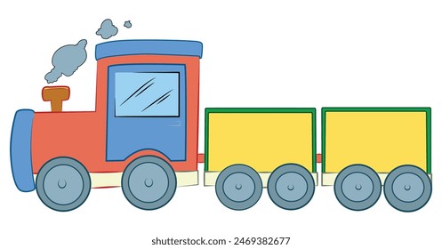 Toy train isolated on white background