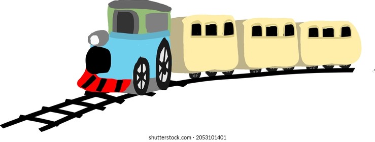 Spielzeugzug, isolierter Transportvektor