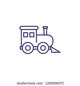 Toy train line icon. Toy concept. Childhood, toys, playing. Vector illustration for topics like childhood, nursery, baby toys