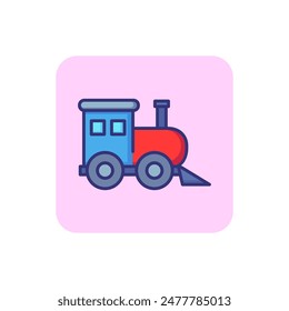 Toy train line icon. Toy concept. Childhood, toys, playing. Vector illustration for topics like childhood, nursery, baby toys