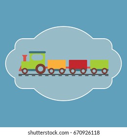 Toy train on a blue background