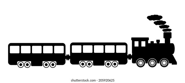 Toy train on white background. Vector illustration.