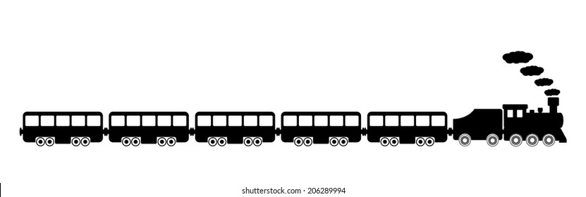Toy train on white background. Vector illustration.