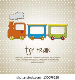 toy train over beige background. vector illustration