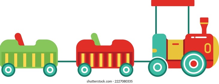 Toy train. Park railroad transport. Kids railway