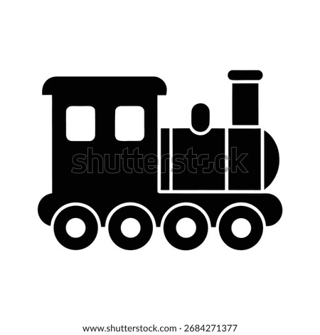 Toy Train silhouette vector art illustration