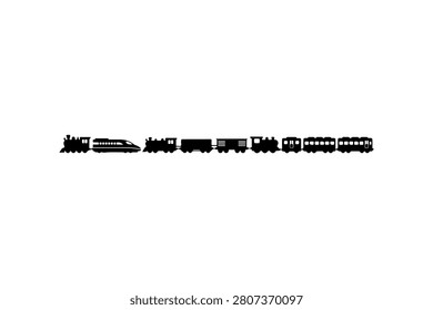 Toy Train Silhouette Vector Collection Set