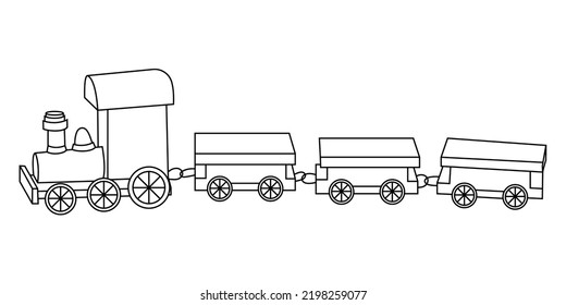 Toy train sketch vector illustration.