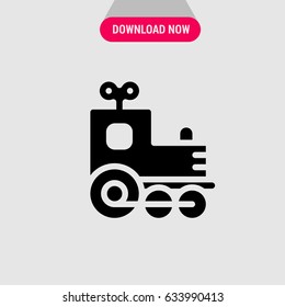 Toy Train Vector Icon, The symbol of playing train. Simple, modern flat vector illustration for mobile app, website or desktop app  