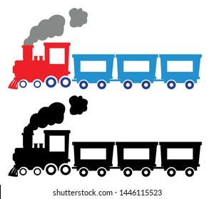 Toy Train Vector Illustration Silhouette svg