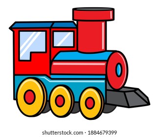 toy train vector illustration,isolated on white background, top view