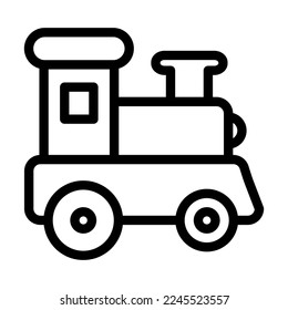 Diseño de iconos de línea de vectores de tren de juguete