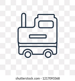 Toy train vector outline icon isolated on transparent background, high quality linear Toy train transparency concept can be used web and mobile