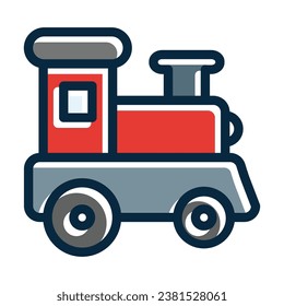 Toy Train Vector Thick Line Filled Dark Colors Icons For Personal And Commercial Use.
