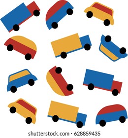 toy transport seamless pattern on a white background