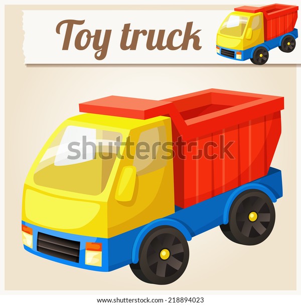 Toy truck. Cartoon vector illustration. Series of\
children\'s toys
