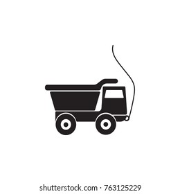 Toy Truck on a string Icon. Toy element icon. Premium quality graphic design icon. Baby Signs, outline symbols collection icon for websites, web design, mobile app on white background