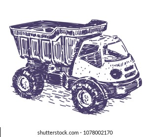 Toy truck vector drawing