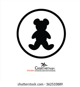Toy vector icon.bear icon.vector illustration.
