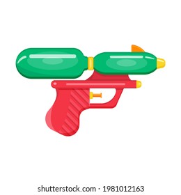 pistola de agua de juguete, ilustración vectorial, aislada en fondo blanco.