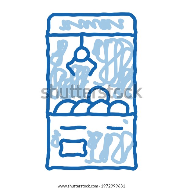 toy win\
machine sketch icon vector. Hand drawn blue doodle line art toy win\
machine sign. isolated symbol\
illustration