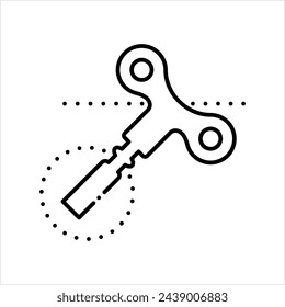 Toy Wind Up Key Icon, Windup Key Icon, Clock Vector Art Illustration