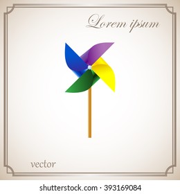 Toy Wind Mill Icon.