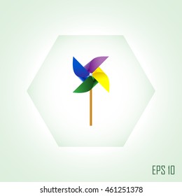 Toy Wind Mill Icon.