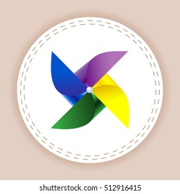 Toy Wind Mill Icon.