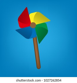 Toy windmill color icon