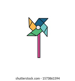 toy windmill fill style icon vector illustration design