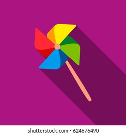 Toy windmill flate icon. Illustration for web and mobile design.