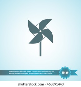 Toy Windmill Icon.
