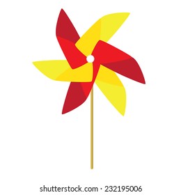 Toy windmill, pinwheel, windmill paper, windmill toy vector