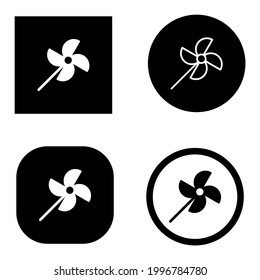 Toy windwill icon with different background, can be used for sign or symbol on work